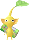 A yellow Decor Pikmin with a large green battery