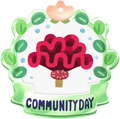 Celosia Community Day badge from Pikmin Bloom.