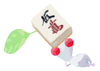Lifelog artwork of a White Special Decor Pikmin with Mahjong Tile decor from Pikmin Bloom.