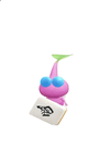 An animation of a Winged Pikmin with a Mahjong Tile from Pikmin Bloom
