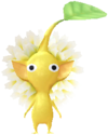 A yellow Decor Pikmin with the Zoo costume.