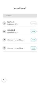 The menu to invite friends from other Niantic games.