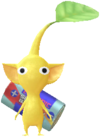 A yellow Decor Pikmin with a large blue battery