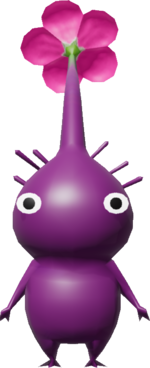 A render of a Purple Pikmin from Pikmin 4.