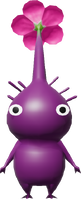 A render of a Purple Pikmin from Pikmin 4.
