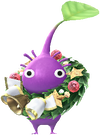 A Purple Special Decor Pikmin with 2025 Ornament decor from Pikmin Bloom.