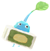 Lifelog artwork of an Ice Special Decor Pikmin with Mooncake decor from Pikmin Bloom.