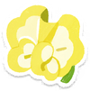 Lifelog artwork of a yellow sweet pea from Pikmin Bloom.