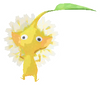 Lifelog artwork of a Yellow Zoo Decor Pikmin with Dandelion decor from Pikmin Bloom.