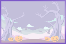 An event postcard in Pikmin Bloom, for Halloween 2022.