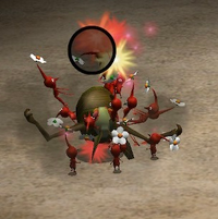 Pikmin attacking Swooping Snitchbug.png
