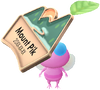 A Winged Mountain Decor Pikmin with Mountain Pin Badge decor from Pikmin Bloom.