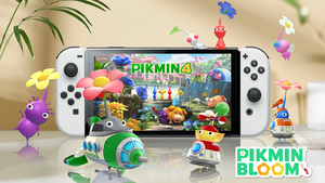 The banner image for the announcement of the Pikmin 4 Spaceship Decor Pikmin event during July and August 2023.