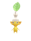 An animation of a Yellow Pikmin with a White Chess Piece from Pikmin Bloom