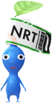 A Blue Airport Decor Pikmin with Luggage Tag decor from Pikmin Bloom.