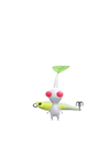 An animation of a White Pikmin with a Fishing Lure from Pikmin Bloom.