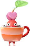 A Red Café Decor Pikmin with Coffee Cup (Rare) decor from Pikmin Bloom.
