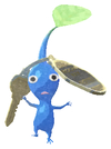 Lifelog artwork of a Blue Hotel Decor Pikmin with Hotel Amenities decor from Pikmin Bloom.