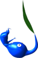 Artwork of a Blue Pikmin being thrown from Pikmin.