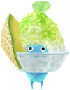 An Ice Special Decor Pikmin with Shaved Ice decor from Pikmin Bloom.
