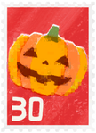 One of the Halloween 2023 stamp designs.