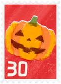 One of the Halloween 2023 stamp designs.