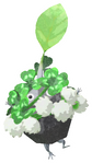 Lifelog artwork of a Rock Park Decor Pikmin with Four-Leaf Clover decor from Pikmin Bloom.