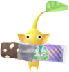 A special event Yellow Decor Pikmin wearing a 1st anniversary snack sleeve.