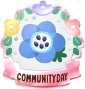 Baby Blue Eyes Community Day badge from Pikmin Bloom.