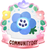 Baby Blue Eyes Community Day badge from Pikmin Bloom.