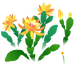 Texture for yellow orchid cactus flowers on the map in Pikmin Bloom.
