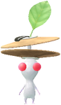 A White Special Decor Pikmin with Tiny Instrument: Orchestra decor from Pikmin Bloom.