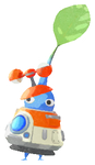 Lifelog artwork of a Blue Special Decor Pikmin with Pikmin 4 Spaceship decor from Pikmin Bloom.