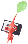 Lifelog artwork of a Red Special Decor Pikmin with Hanafuda Card (Volume 2) decor from Pikmin Bloom.