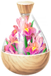 A full jar of red iris petals from Pikmin Bloom.