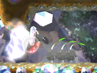 The Rock Pikmin introduction cutscene in Crystal Tunnels.