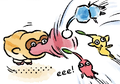 A Waddlequaff inhaling several Pikmin as seen in the "Perfect Fit" comic.