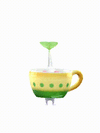 An animation of a White Pikmin with a Coffee Cup from Pikmin Bloom.