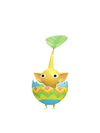 An animation of a Yellow Pikmin with a Easter Egg from Pikmin Bloom