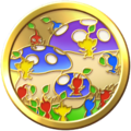 In-game texture for the first mushroom challenge badge in Pikmin Bloom.