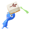 Lifelog artwork of a Blue Special Decor Pikmin with Mahjong Tile decor from Pikmin Bloom.