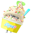 Lifelog artwork of a Rock Special Decor Pikmin with Ice Cream: 2024 Flavor decor from Pikmin Bloom.