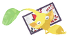 Lifelog artwork of a Yellow Special Decor Pikmin with Hanafuda Card (Volume 2) decor from Pikmin Bloom.
