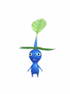 An animation of a Blue Pikmin with a Leaf Hat from Pikmin Bloom