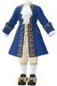"Rococo Frock Coat (Blue)" Mii costume in Pikmin Bloom.