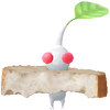 A White Bakery Decor Pikmin with Baguette decor from Pikmin Bloom.