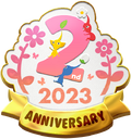 The Second Anniversary badge from Pikmin Bloom.