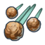 Icon for the Rock Storm Dandori Battle powerup from Pikmin 4.
