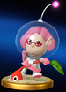 The trophy for Brittany in Super Smash Bros. for Nintendo 3DS and Wii U, showing Brittany plucking a Red Pikmin.