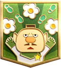 The Charlie Badge for the First Anniversary Pikmin 3 Deluxe event in Pikmin Bloom.